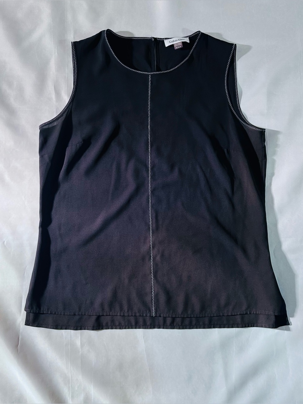 Calvin Klein Black Sleeveless Tank with Contrast Stitching
